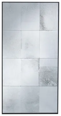 Produktbild von BELIANI Wandspiegel Schwarz Glas Rechteckig 60x120 cm mit Schmalem Rahmen Antik-Optik Modernes Vintage Design Spiegel Dekospiegel Kachelspiegel