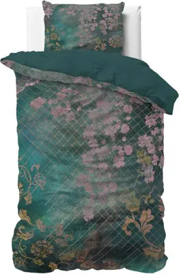 Produktbild von Sleeptime Raddison Flower Grün 140 x 200/220 cm