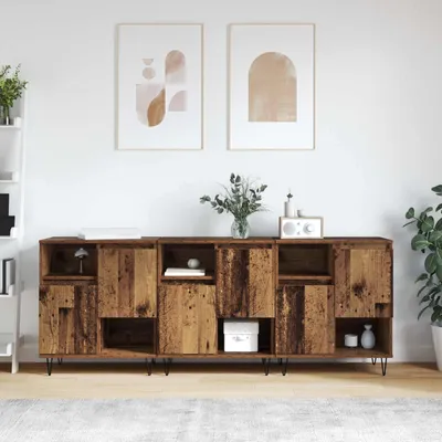 Immagine prodotto di vidaXL Credenza laterale, 3 pezzi, legno massello, 60 x 35 x 70 cm