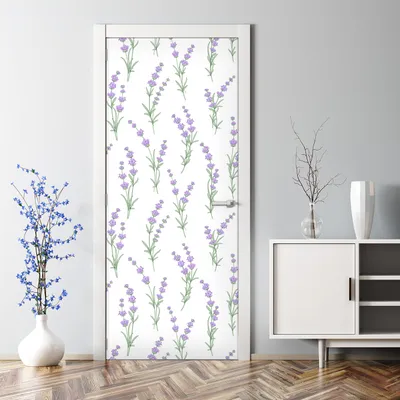 Produktbild von Dekorative Türaufkleber Aufkleber selbstklebend Abnehmbarerdeko Lavendelblüten lila 77 x 200 cm