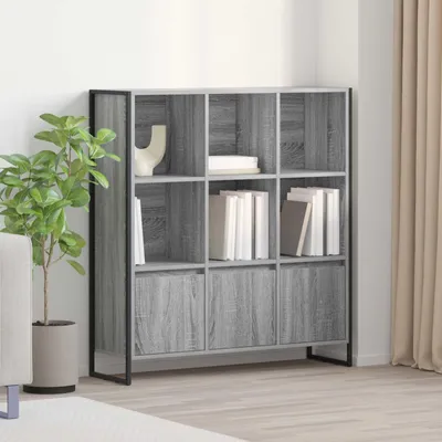 Produktbild von vidaXL Bš¹cherregal 99,5 x 30 x 108 cm Holzwerkstoff Graues Sonoma
