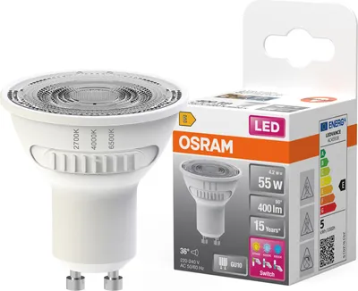 Zdjęcie produktu dla Żarówka LED PAR16 Reflektor GU10 4.2W = 55W 400lm 2700 - 4000 - 6500K CCT 36° SUPERSTAR Osram