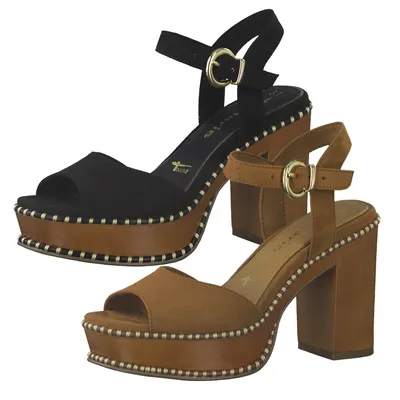 Produktbild von Tamaris Damen Sandalen Plateau Blockabsatz 1-28323-26, Größe:39 EU, Farbe:Schwarz