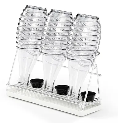 Produktbild von Faltbarer Flaschenhalter aus Edelstahl mit Abtropfgestell