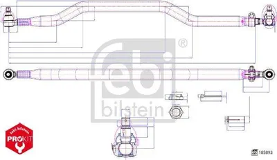 Obrázok produktu pre FEBI BILSTEIN 185893 Koľajnicová tyč 2. zadná