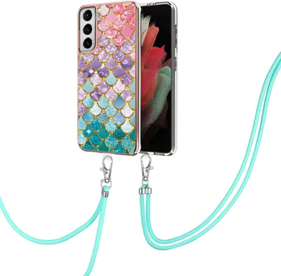 Immagine prodotto di Custodia con cinturino per Samsung Galaxy S21 5G, custodia in TPU a fantasia con cinturino regolabile Colorato