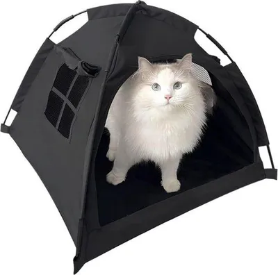 Produktbild von Famanu Kattentent - Tragbares Tierhaus für Katzen und kleine Haustiere - 57,9 x 57,9 x 45 cm