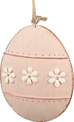 Produktbild von Clayre & Eef Oster-Anhänger Ei 8 cm Rosa Metall