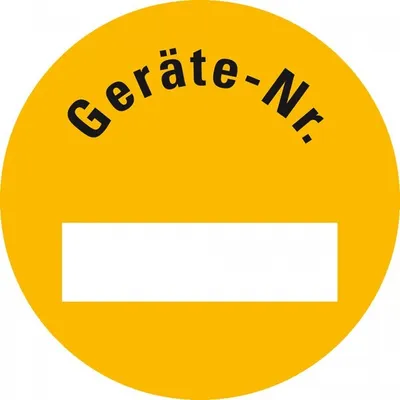 Produktbild von Dreifke® Aufkleber I Inventaretikett Geräte-Nr., gelb, Dokumentenfolie, selbs...