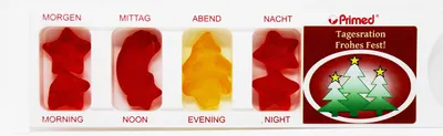 Produktbild von Tablettenbox Frohes Fest gefüllt mit Fruchtgummi Scherzartikel 25g