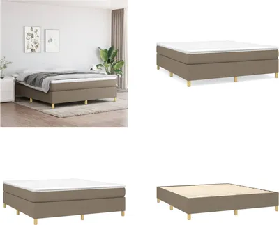 Produktbild von vidaXL Boxspringbett mit Matratze Taupe 160x200 cm Stoff - Boxspringbett - Boxspringbetten - Bett - Schlafzimmermöbel