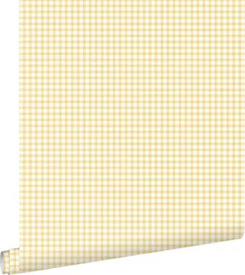 Produktbild von ESTAhome Tapete Karomuster Pastellgelb 0.53 x 10.05 m