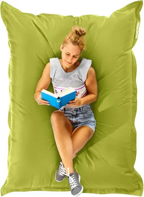Produktbild von Green Bean® Sitzsack "Square" 120x160cm mit 270 Liter EPS Perlen - Riesensitzsack für Kinder & Erwachsene - Grün
