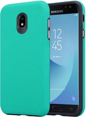 Produktbild von Cadorabo Schutzhülle für Samsung Galaxy J7 2017 Hülle in Türkis Outdoor Etui Hybrid Handyhülle extra Grip Anti Rutsch