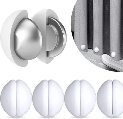 Produktbild von Duschvorhanggewichte – 4 Stück – Extra starke Gewichte – Silikonmagnete – Wasserdicht – Weiß
