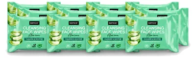 Produktbild von 12 x Sence Aloe Vera Gesichtsreinigungstücher - 20 Stück - Vorteilspackung - 12 Stücke