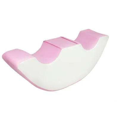 Image de Un transat duo et un bloc de mousse blanc, rose (pastel)