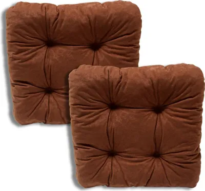Produktbild von 2er-Set Gepolsterte Stuhlkissen Hellbraun 38x38x8 cm - 1000 weiche Sitzkissen für Zuhause