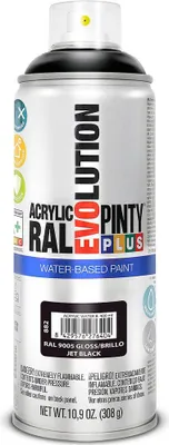 Zdjęcie produktu dla Farba w sprayu Pintyplus Evolution RAL 9005 na bazie wody Jet Black 400 ml