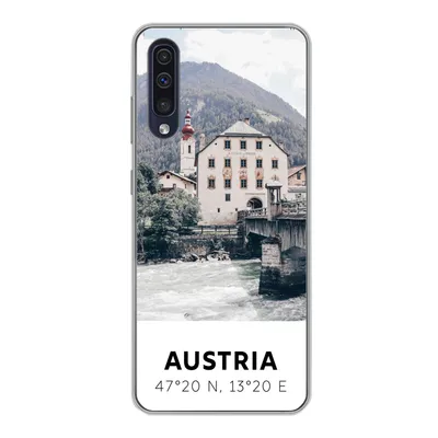 Produktbild von MuchoWow® Handyhülle Schutzhülle Hülle für Samsung Galaxy A30s Österreich - Wasser - Alpen Silikon Softcase Handy Hülle - Karteninhaber