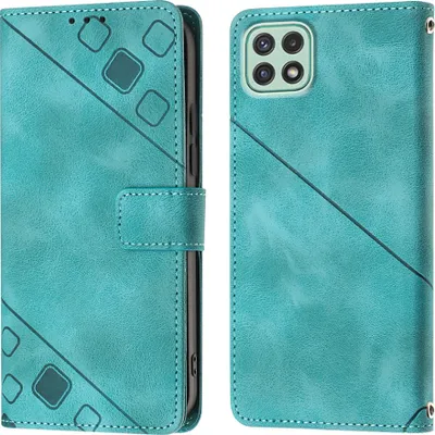 Image de Etui pour Samsung Galaxy A22 5G étui en cuir avec fonction stand vert