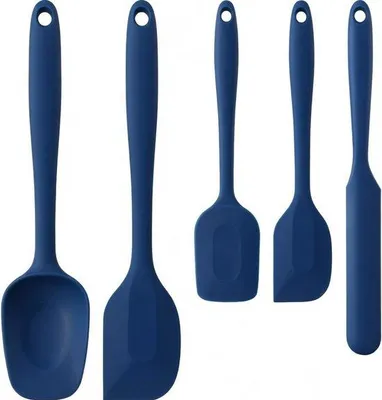 Productafbeelding van Siliconen spatels, set van 5 stuks, hittebestendig tot 300 °C, BPA-vrij en vaatwasmachinebestendig