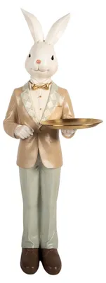 Productafbeelding van Clayre & Eef Decoratieve figuur, konijn, 20x20x56 cm, wit, kunststof