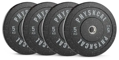 Produktbild von Olympische Hantelscheibe – 20 kg – Aus Krummgummimaterial – Schwarze Gewichtsscheibe