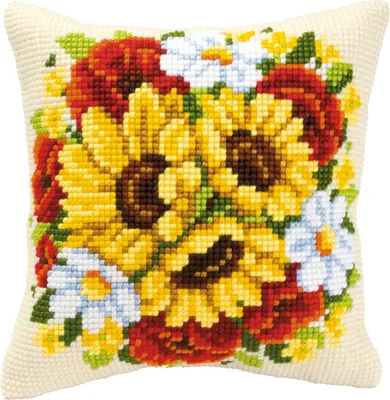 Produktbild von Vervaco PN-0008687 Kreuzstichkissen Blume