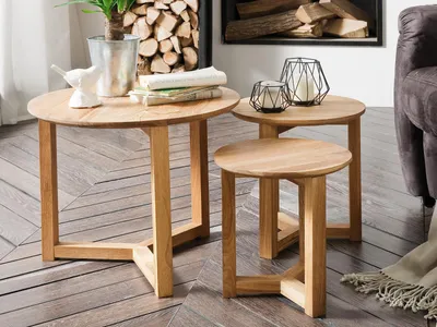 Produktbild von Satztisch >Rich< aus Massivholz - 115x42x50cm (BxHxT)