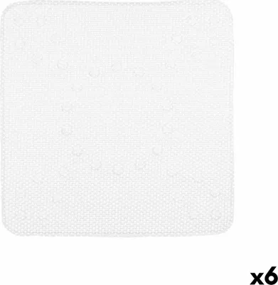 Obrázek produktu pro Protiskluzová rohož do sprchy bílá PVC 53 x 52,5 x 1 cm (6 kusů)