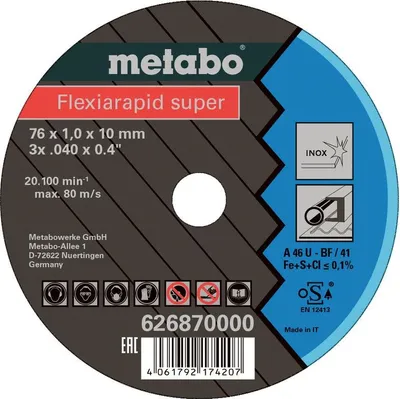 Produktbild von Metabo 5 Flexiarapid Super 76x1,0x10,0 mm Inox, TF 41 5 Stk
