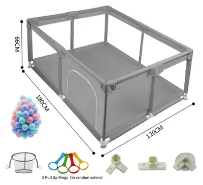 Produktbild von Baby-Laufstall - Große Spiel- und Aktivitätsfläche 1,8 × 1,2 m - Bällebad - Faltbar - Atmungsaktives Netz - Stabile Sicherheitsbarriere - Für drinnen