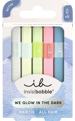 Zdjęcie produktu dla Gumka do włosów Invisibobble świecąca w ciemności, zestaw 5 sztuk