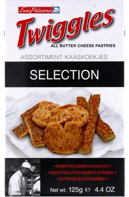 Produktbild von Euro Patisserie Twiggles Käsekekse Auswahl 125 g – Feine, knusprige Käsekekse