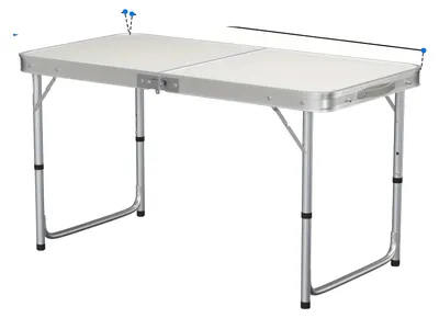 Obrázek produktu pro Skládací kempingový stůl, s nastavitelnou výškou, přenosný design, 1