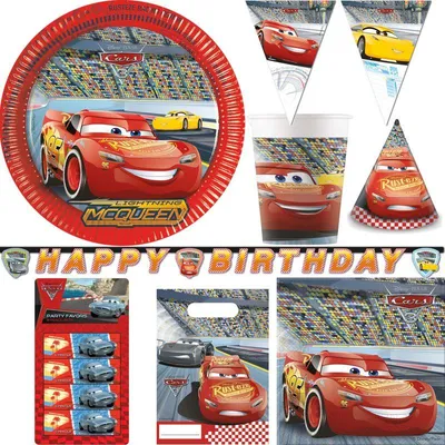Produktbild von Geburtstag Deko Set Cars Kindergeburtstag Party Deko Set Lightning McQueen