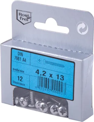 Produktbild von Linsenkopf Blechschraube (DIN 7981-A4), Abmessungen:4,8x32 mm