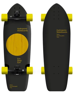 Image de Hydroponic Complete Surfskate Komplettboard Black/Yellow Longboard Skateboard
