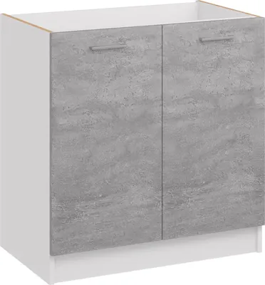 Produktbild von Roe Furniture | Küchenunterschrank 80 cm - Grau - Graubeton - Spülenunterschrank - Ohne Arbeitsplatte - Unterschränke Küche - DZ8