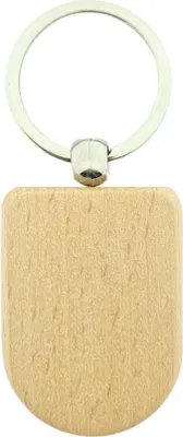 Produktbild von CombiCraft Schlüsselanhänger aus Holz Halb Oval 50x35 mm - pro 50 Stück - Ohne Aufdruck