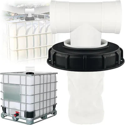 Imagen del producto de Filtro para tapas de depósitos, forma en T, de nylon lavable, 165 mm, para depósitos de agua de lluvia