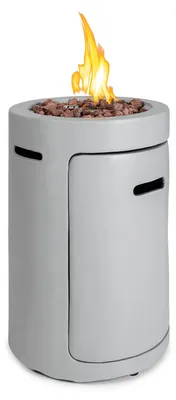 Produktbild von Blumfeldt Crete Gas-Feuerstelle, 13 kW Wärmeleistung, Flüssiggas, Edelstahl, 360° FireView, inkl. Regencover, Gasdruck: max. 50 mbar, zweistufiger Drehregler, hellgrau