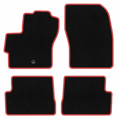 Immagine prodotto di Tappetini in moquette per Mazda 3 I BK 2003-2009 (hatchback) – set 4 pezzi, nero/rosso, su misura – Wielganizator CARLUX
