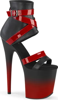Produktbild von FLAMINGO-800-15 Damen Sandale von Pleaser, Schwarz-Rot EU 36, US 6