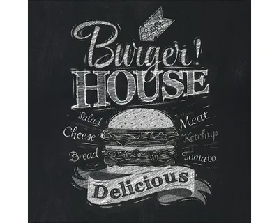 Produktbild von Glasbild Burger House 50x50 cm