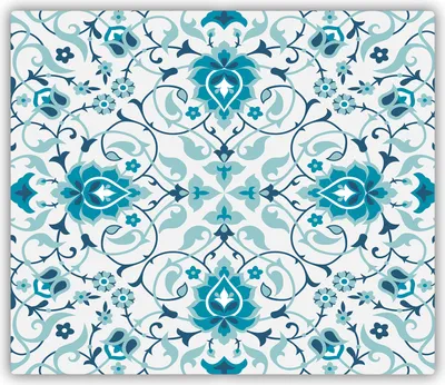 Produktbild von Tulup Glas Herdabdeckplatte Glaskeramikkochfeld-Abdeckung Spritzschutz Glasabdeckplatte Kochplattenabdeckung und Schneidebrett - Einteilig - 60x52 cm Arabisches Muster