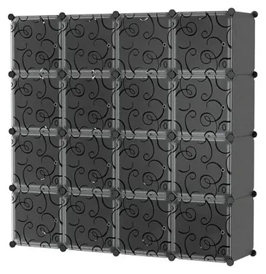 Obrázek produktu pro Hogler 3882 Variabilní regálový systém 16 modulů, 144 x 144 x 37 cm, černá