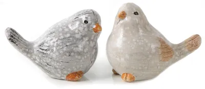 Produktbild von Deko Vögel aus Keramik - Vogelpaar Frühling Ostern Garten 7 x 9 cm