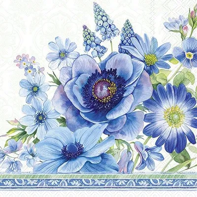 Produktbild von Servietten 33x33 cm - SPRINGTIME BLUES light blue